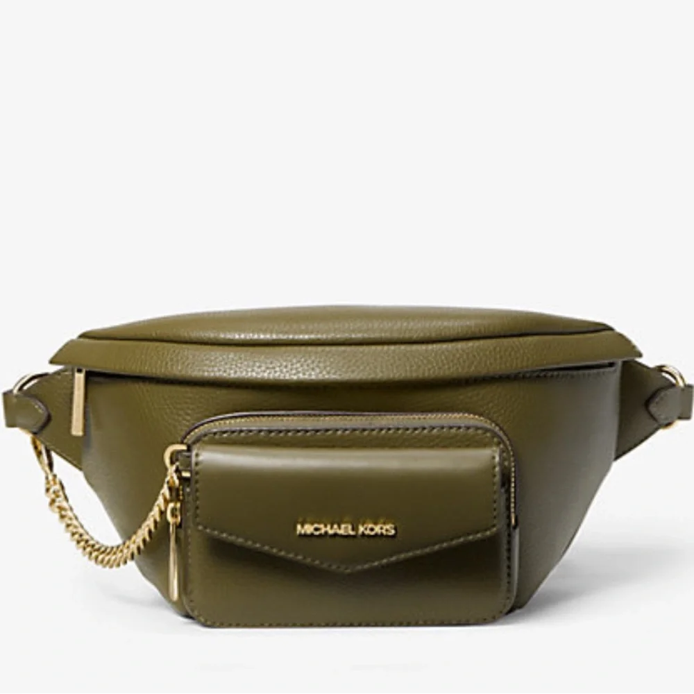 Michael Kors Maisie Large Pebbled Leather 2-in-1 Sling Waist Fanny Pack Belt Bag